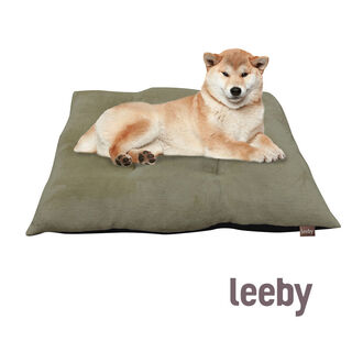 Leeby Almofada Acolchoada de Veludo Verde para cães 